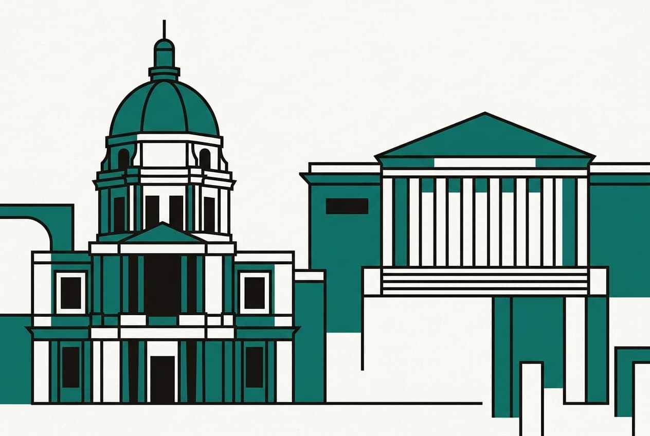 Planche d'illustration : Sénat, Assemblée nationale, palais